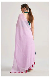 India Silk Lavender Sarees Crafted From Soft Viscose Mul Fabric Offer A Perfect Blend Of Comfort And Elegance